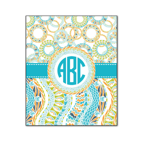 Teal Circles & Stripes 20x24 Wood Print - Front View