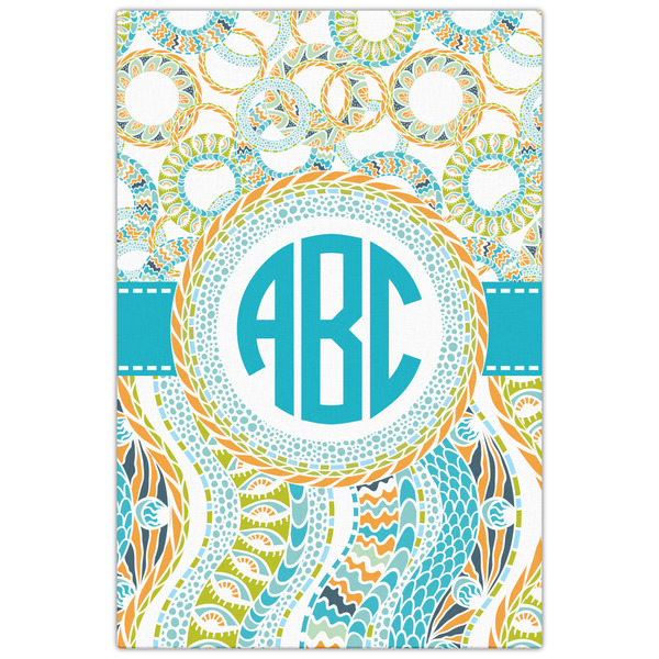 Teal Circles & Stripes 20x30 - Canvas Print - Front View