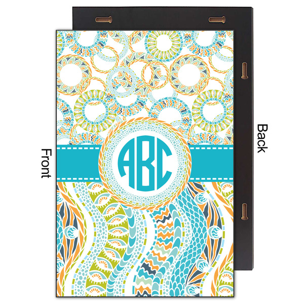 Teal Circles & Stripes 20x30 Wood Print - Front & Back View