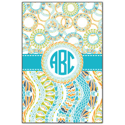 Teal Circles & Stripes Wood Print - 20x30 (Personalized)
