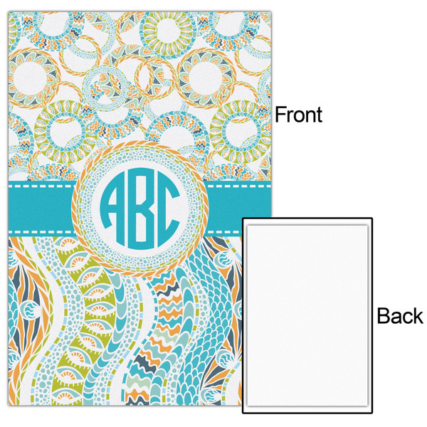 Teal Circles & Stripes 24x36 - Matte Poster - Front & Back