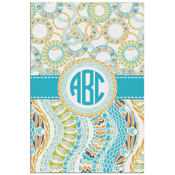 Custom Teal Circles & Stripes Poster - Matte - 24x36 (Personalized)