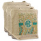 Teal Circles & Stripes Reusable Cotton Grocery Bags - Set of 3 (Personalized)