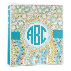 Teal Circles & Stripes 3-Ring Binder (Personalized)