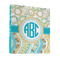 Teal Circles & Stripes 3 Ring Binders - Full Wrap - 1" - FRONT