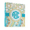 Teal Circles & Stripes 3 Ring Binder - Full Wrap - 1" (Personalized)