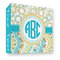 Teal Circles & Stripes 3 Ring Binders - Full Wrap - 3" - FRONT