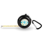 Teal Circles & Stripes Pocket Tape Measure - 6 Ft w/ Carabiner Clip (Personalized)