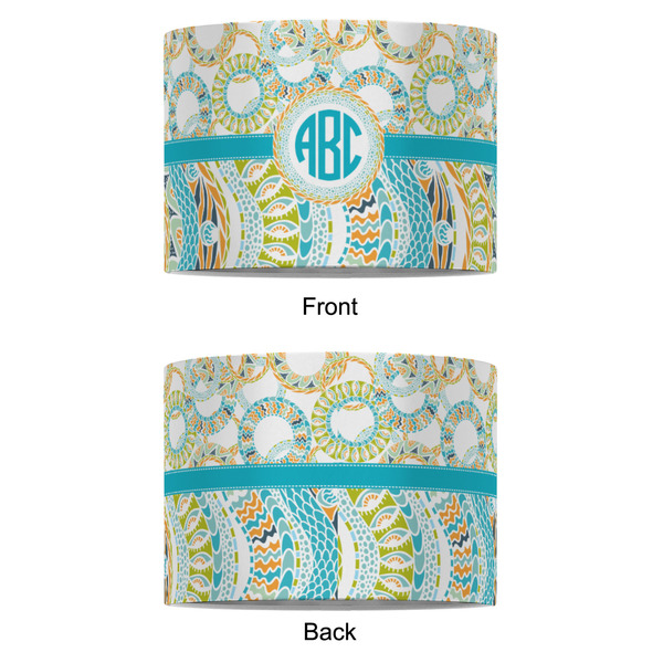 Teal Circles & Stripes 8" Drum Lampshade - APPROVAL (Fabric)