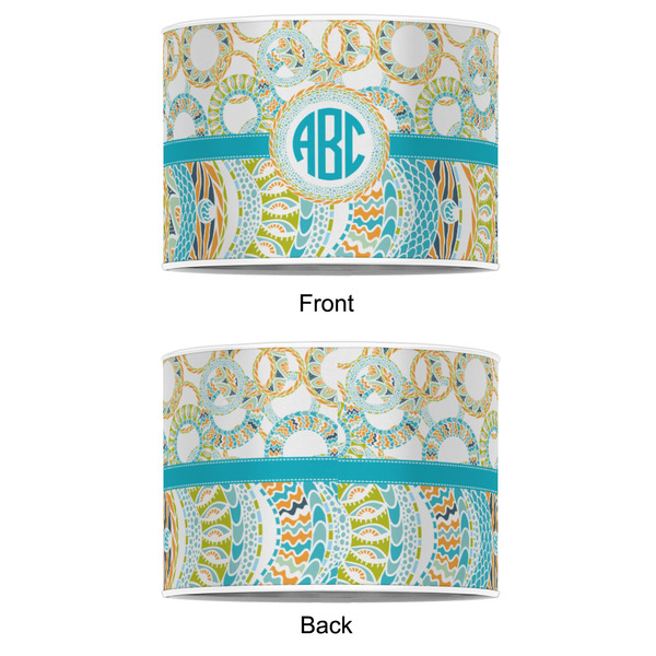 Teal Circles & Stripes 8" Drum Lampshade - APPROVAL (Poly Film)