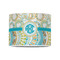 Teal Circles & Stripes 8" Drum Lampshade - FRONT (Poly Film)