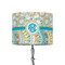Teal Circles & Stripes 8" Drum Lampshade - ON STAND (Fabric)
