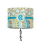 Teal Circles & Stripes 8" Drum Lamp Shade - Fabric (Personalized)