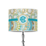 Teal Circles & Stripes 8" Drum Lamp Shade - Poly-film (Personalized)