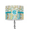 Teal Circles & Stripes 8" Drum Lampshade - ON STAND (Poly Film)