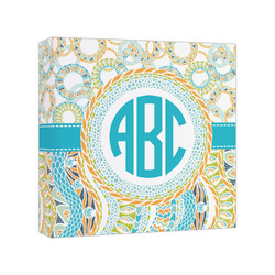 Teal Circles & Stripes Canvas Print - 8x8 (Personalized)