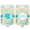 Teal Circles & Stripes Aluminum Luggage Tag (Front + Back)