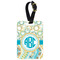 Teal Circles & Stripes Aluminum Luggage Tag (Personalized)