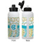 Teal Circles & Stripes Aluminum Water Bottle - White APPROVAL
