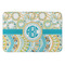 Teal Circles & Stripes Anti-Fatigue Kitchen Mat (Personalized)
