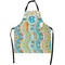 Teal Circles & Stripes Apron With Pockets w/ Monogram
