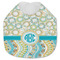 Teal Circles & Stripes Jersey Knit Baby Bib w/ Monogram
