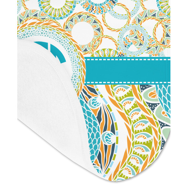 Teal Circles & Stripes Baby Bib - AFT detail