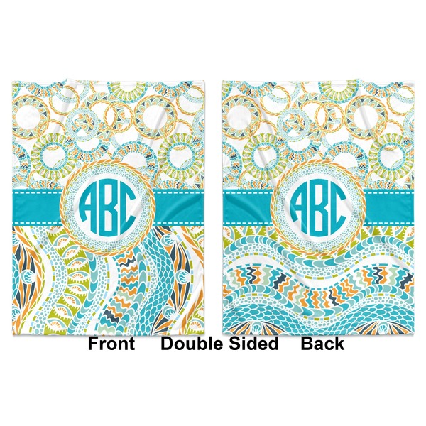 Teal Circles & Stripes Baby Blanket (Double Sided - Printed Front and Back)