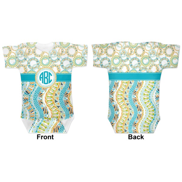 Teal Circles & Stripes Baby Bodysuit Approval