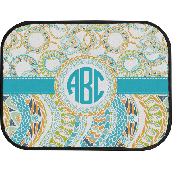 Teal Circles & Stripes Back Seat Car Mat