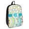 Teal Circles & Stripes Backpack - angled view