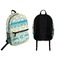 Teal Circles & Stripes Backpack front and back - Apvl