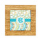 Teal Circles & Stripes Bamboo Trivet with 6" Tile - FRONT