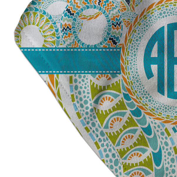 Teal Circles & Stripes Bandana Detail