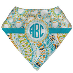 Teal Circles & Stripes Bandana Bib (Personalized)
