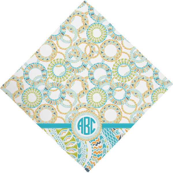 Teal Circles & Stripes Bandana - Full View