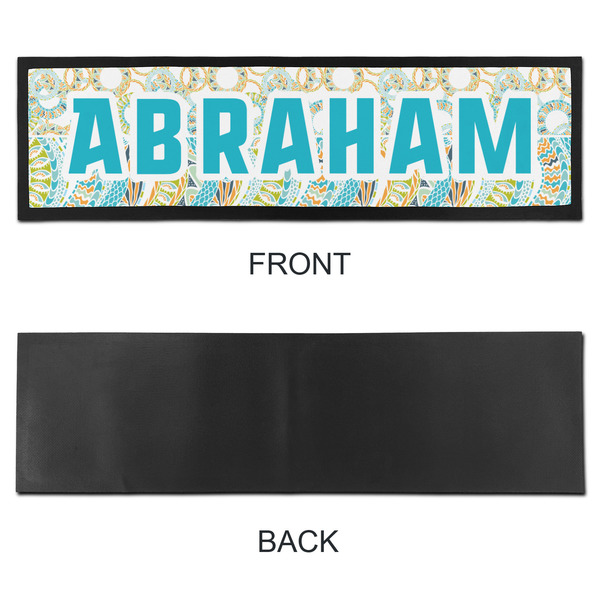 Teal Circles & Stripes Bar Mat - Large - APPROVAL