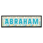 Teal Circles & Stripes Bar Mat (Personalized)