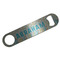 Teal Circles & Stripes Bar Opener - Silver - Front