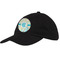 Teal Circles & Stripes Baseball Cap - Black (Personalized)