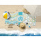 Teal Circles & Stripes Beach Towel Lifestyle