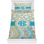 Teal Circles & Stripes Comforter Set - Twin (Personalized)