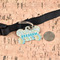 Teal Circles & Stripes Bone Shaped Dog ID Tag - Large - In Context