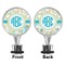 Teal Circles & Stripes Bottle Stopper - Front and Back