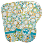 Teal Circles & Stripes Burp Cloth (Personalized)