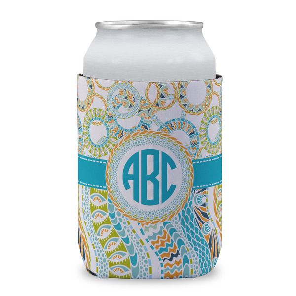 Teal Circles & Stripes Can Sleeve