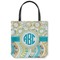 Teal Circles & Stripes Canvas Tote Bag (Personalized)