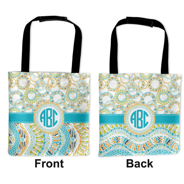 Teal Circles & Stripes Car Bag - Apvl