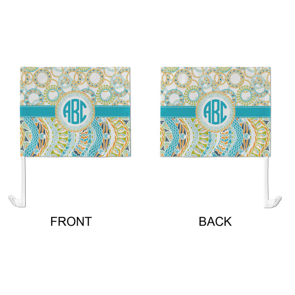 Teal Circles & Stripes Car Flag - Large - APPROVAL
