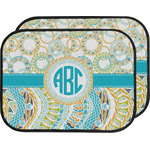 Teal Circles & Stripes Car Floor Mats (Back Seat) (Personalized)
